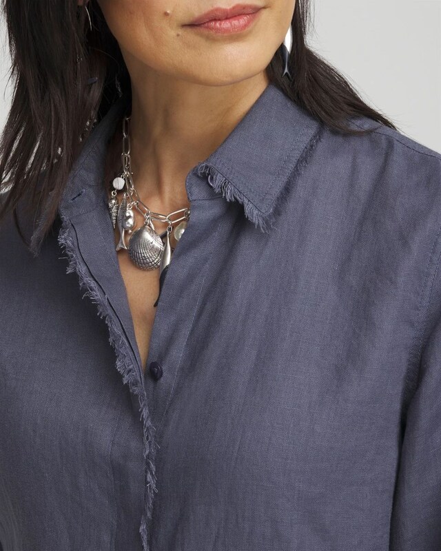Linen Fringe Shirt - image 4